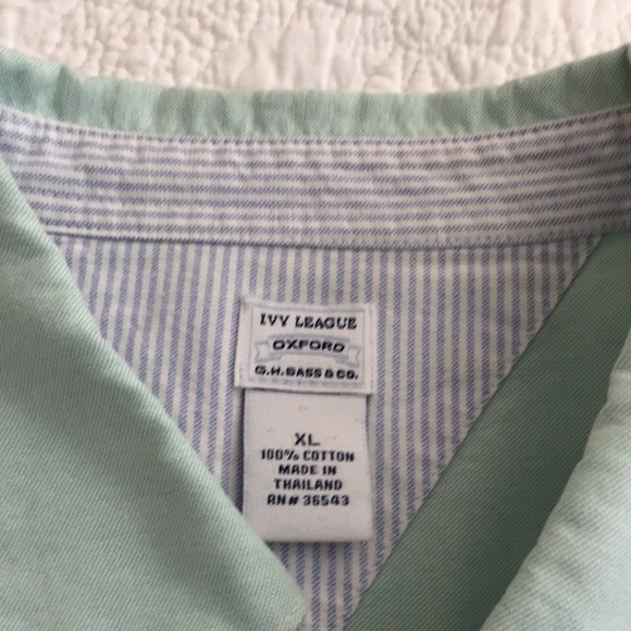 Ivy League XL Button down long sleeve mint shirt - Picture 7 of 8